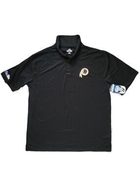 Russell Athletic Men’s XL Golf Polo Black Washington Redskins NFL FedEx - NEW